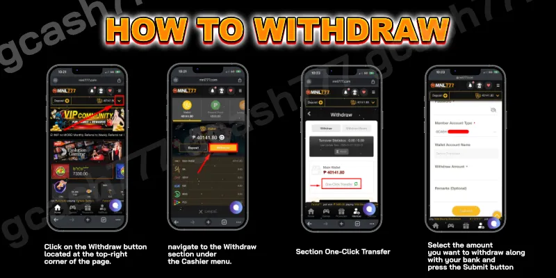 MNL777 Withdraw Steps